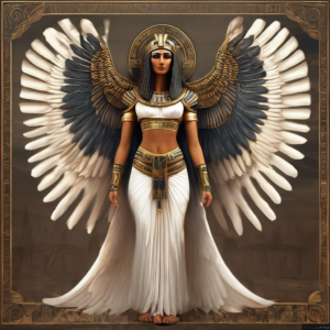 Entdecke die Faszination der ägyptischen Mythologie: Bilder von Isis mit ihren beeindruckenden Flügeln!