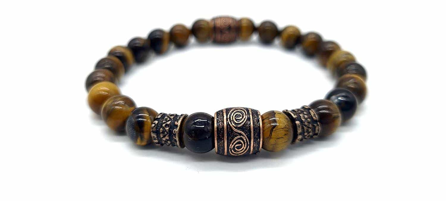 Wikinger- und Lederarmbänder: Runen, Lava, Tigerauge