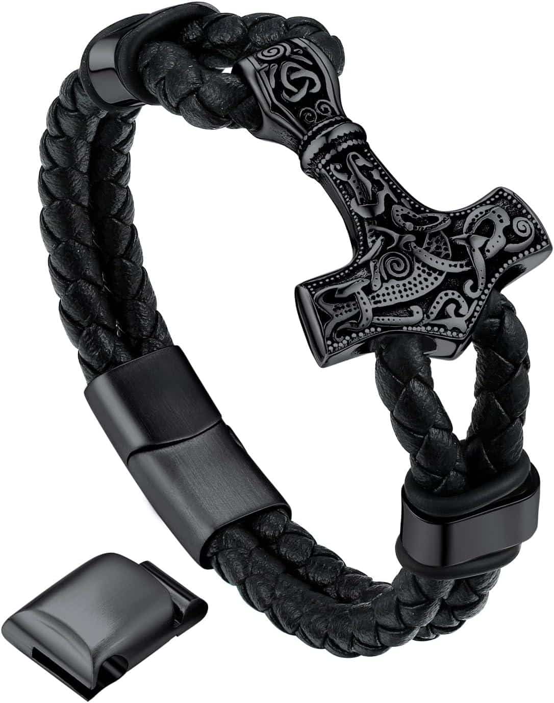 Wikinger- und Lederarmbänder: Runen, Lava, Tigerauge