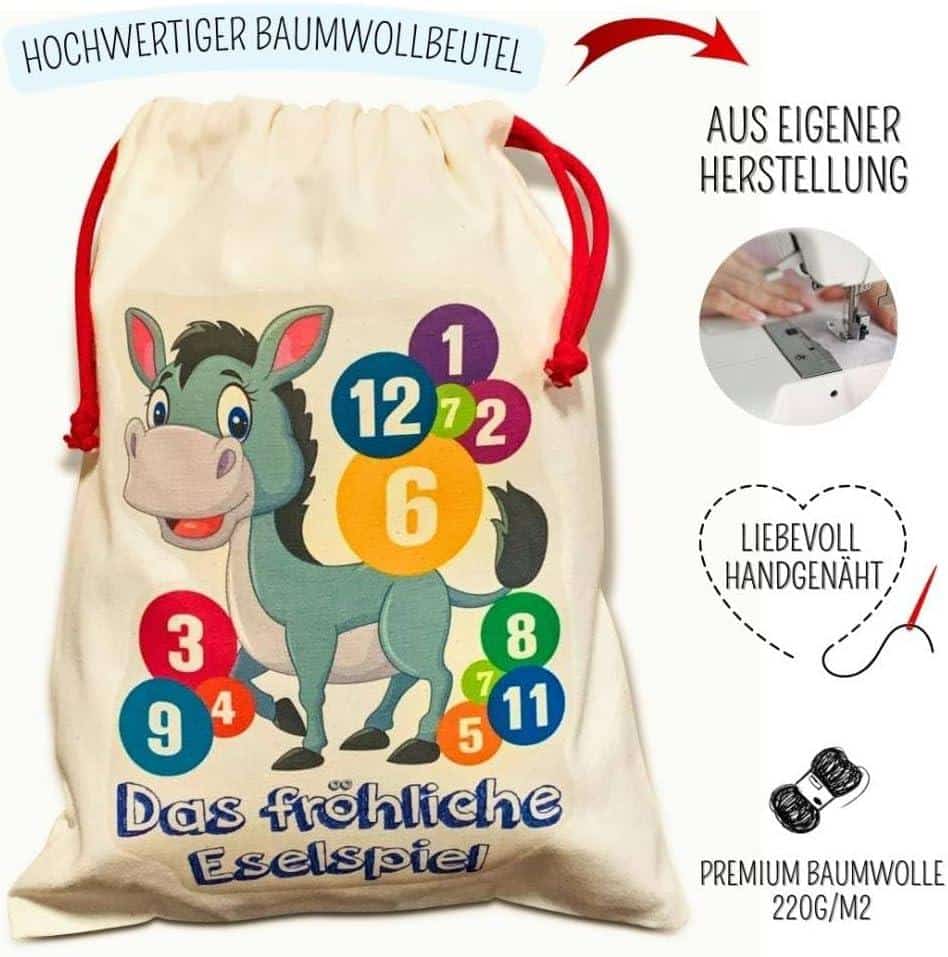 Handgemachte Holzspiele: Esel-, Quadrat- & Schweinchen-Spaß