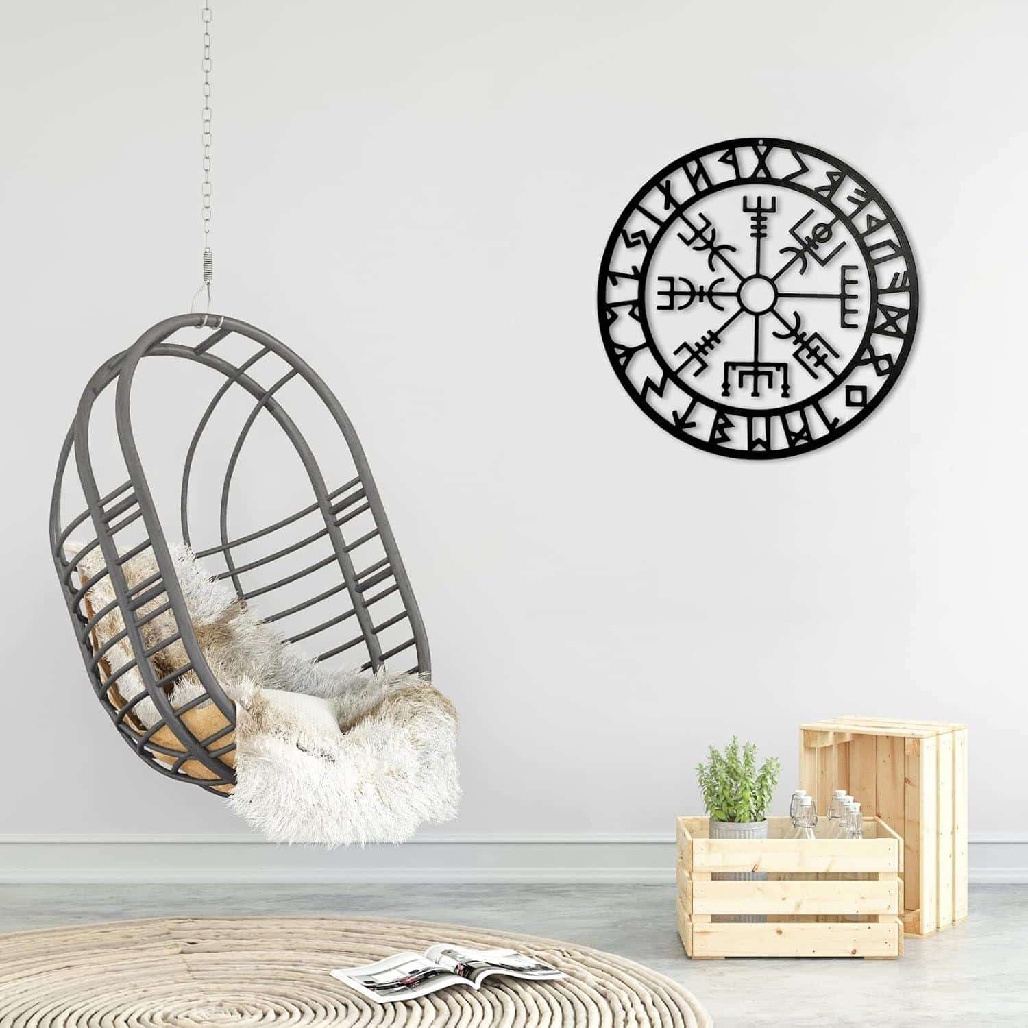 Wikinger-Wanddeko: Metal,Blechschild & Yggdrasil